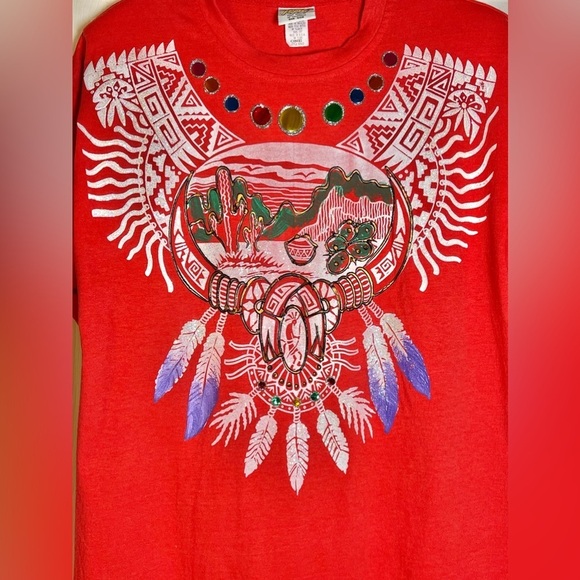 VINTAGE FAST FASHION OF CALIFORNIA Women’s Hand Painted T-shirt, One Size - Picture 3 of 16